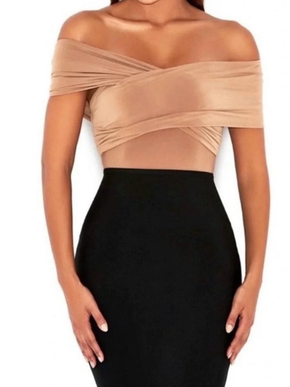 House of cb off the shoulder bodysuit